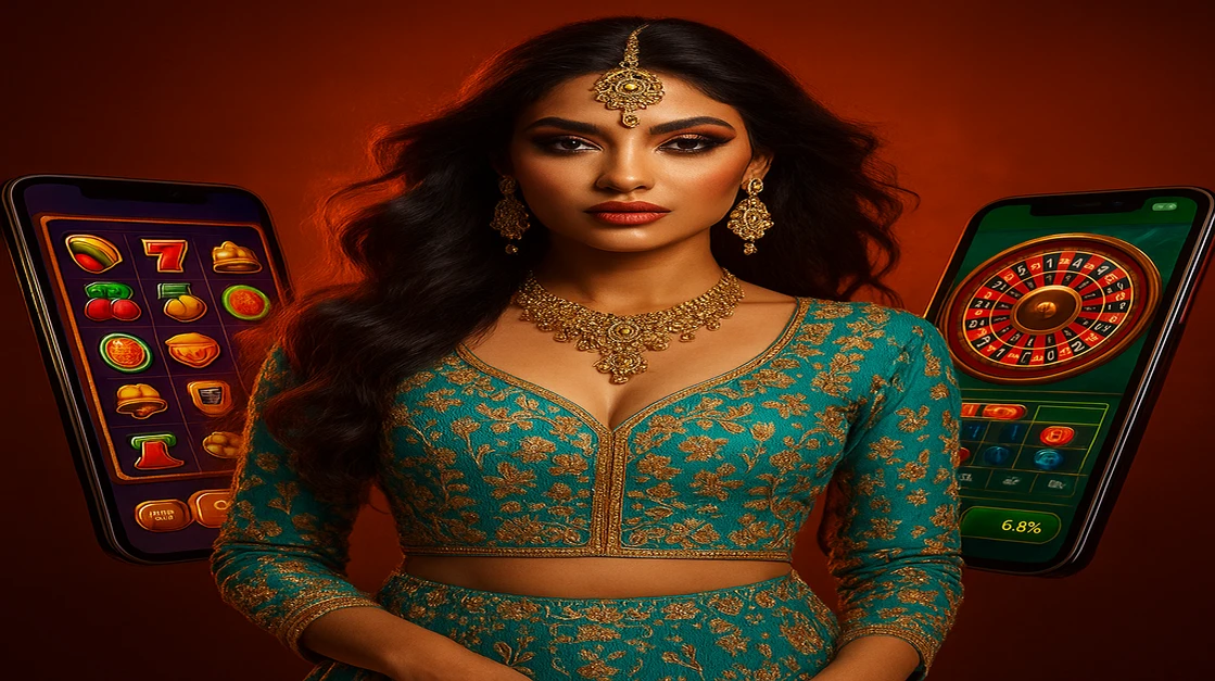 BD9999 গেমিং প্ল্যাটফর্মের মোবাইল সংস্করণটি একটি সুন্দর বাংলাদেশী নারী দ্বারা উপস্থাপিত; ঐতিহ্যবাহী অলংকারসহ, স্মার্টফোনে বহু গেম অপশন ও লাইভ গেমিং সেশন