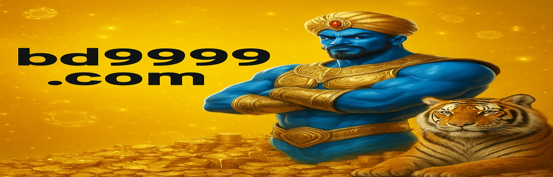 বন্ধুত্বপূর্ণ নীল জিনি, সোনালি ভেস্ট পরা; BD9999-এ আজ রিচার্জ করলে পরদিন ক্যাশব্যাক পাওয়ার অফার সোনালি ঝলমলে পটভূমিতে